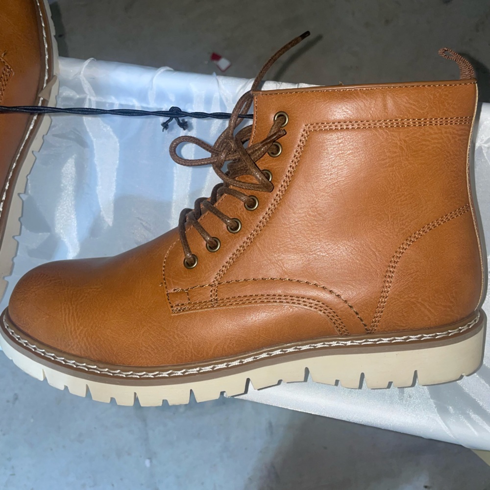 Steve Madden Broome Chukka Men’s Cognac Leather Boots Size 9 Brown Lace P-BROOME - Picture 4 of 13